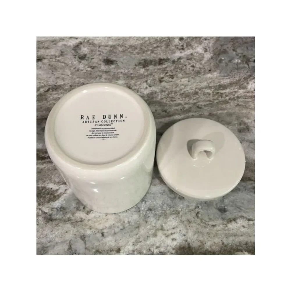 Rae Dunn White Ceramic “Keep” Canister With Lid